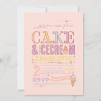 ICE CREAM SOCIAL BIRTHDAY PARTY INVITATION invite