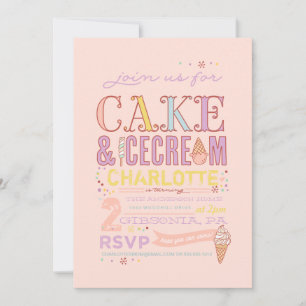 ICE CREAM SOCIAL BIRTHDAY PARTY INVITATION invite