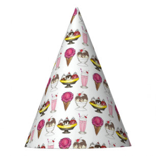 Ice Cream Social Favour Banana Split Sundae Cone Party Hat