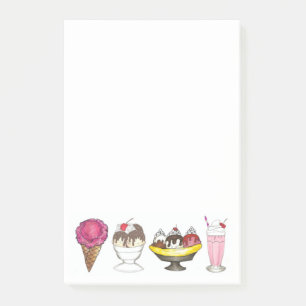 Ice Cream Social Favour Banana Split Sundae Cone Post-it Notes