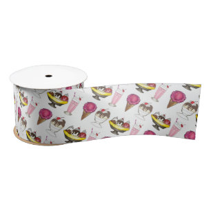 Ice Cream Social Favour Banana Split Sundae Cone Satin Ribbon