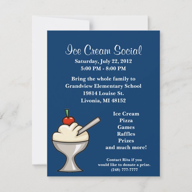 Ice Cream Social Flyer Invitation (Front)