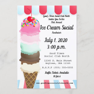 Ice Cream Social Fundraiser Invitation