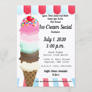 Ice Cream Social Fundraiser Invitation