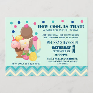 Ice Cream Social How Cool - Baby Shower Invitation