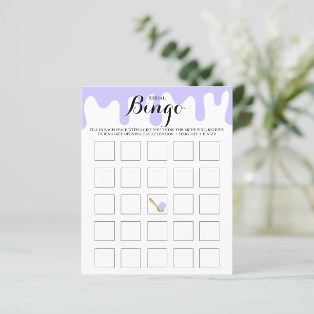 Ice Cream Social Lilac Bridal Bingo Game (Standing Front)
