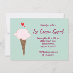 Ice Cream Social Party Invitation