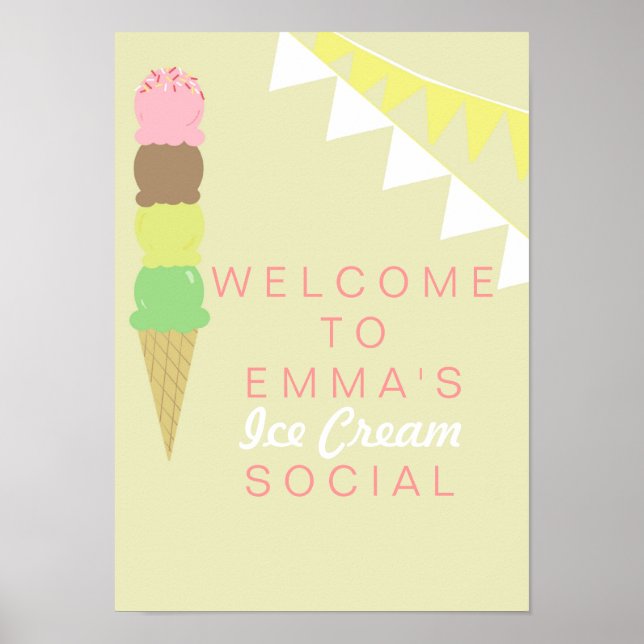 Ice Cream Social Party Poster (Front)