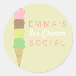 Ice Cream Social Party Stickers
