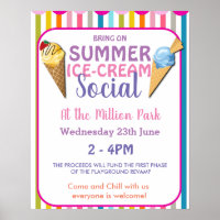 ICE-CREAM SOCIAL POSTER PTA EVENT