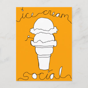 ice cream social strings postcard