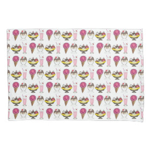 Ice Cream Social Sundae Milkshake Banana Split Pillowcase