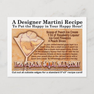 Ice Cream Soda Martini Recipe Postcard