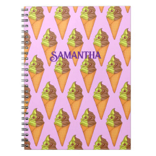 Ice Cream Soft Serve Matcha Green Tea Dessert Notebook
