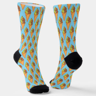 Ice Cream Soft Serve Matcha Green Tea Dessert Socks