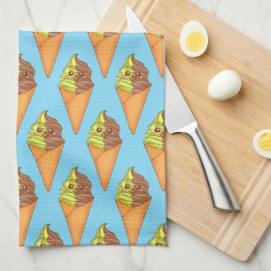 Ice Cream Soft Serve Matcha Green Tea Dessert Tea Towel