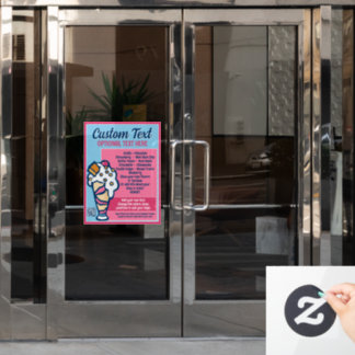 Ice Cream Specials Flavours Menu  Window Cling