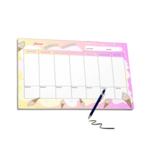 Ice cream splash notepad