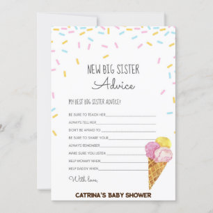 Ice Cream Sprinkle Baby Shower -Editable Name, 5x7 Invitation