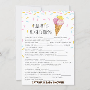 Ice Cream Sprinkle Baby Shower -Editable Name, 5x7 Invitation