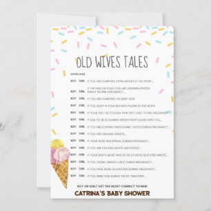 Ice Cream Sprinkle Baby Shower -Editable Name, 5x7 Invitation