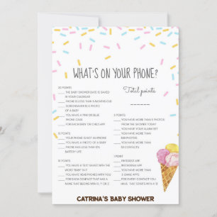 Ice Cream Sprinkle Baby Shower -Editable Name, 5x7 Invitation