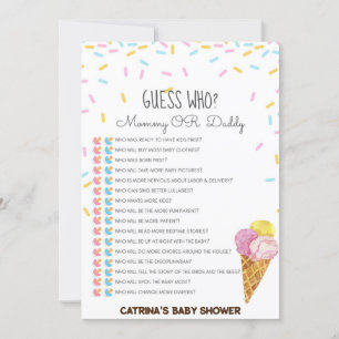 Ice Cream Sprinkle Baby Shower -Editable Name, 5x7 Invitation