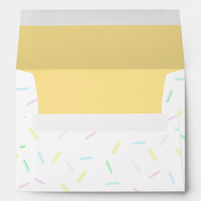Ice Cream Sprinkle Yellow Inside Party Envelopes (Back (Bottom))