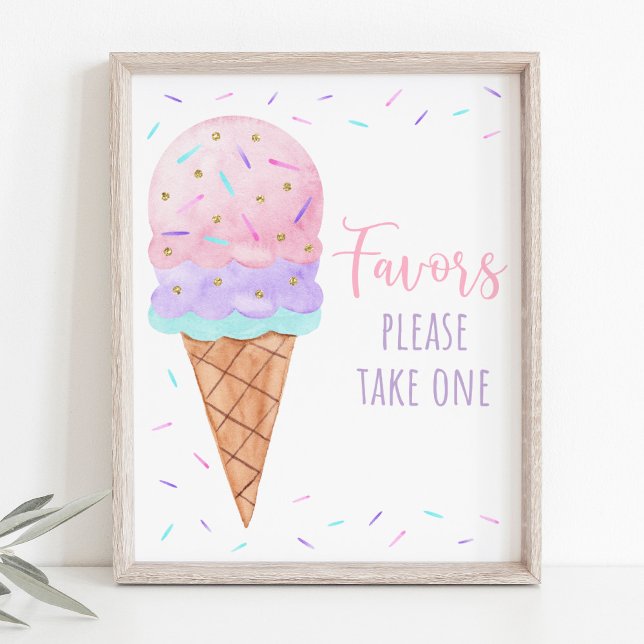Ice Cream Sprinkles Birthday Party Favour Sign (Creator Uploaded)