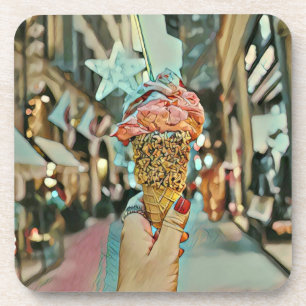 Ice cream sprinkles coaster