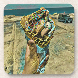 Ice cream sprinkles coaster