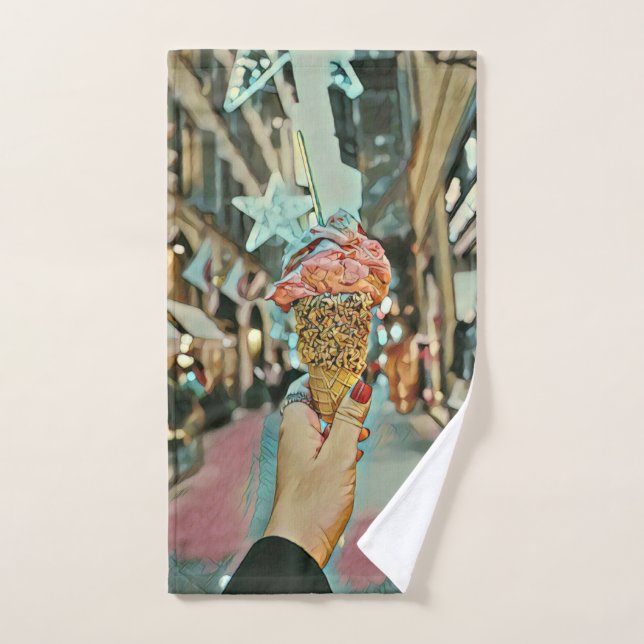 Ice cream sprinkles hand towel (Hand Towel)