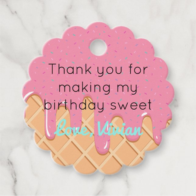 Ice Cream Sprinkles Scalloped Favour Tags (Front)
