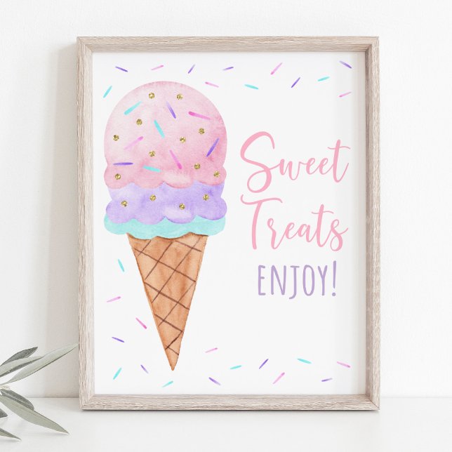 Ice Cream Sprinkles Sweet Treats Birthday Sign (Creator Uploaded)