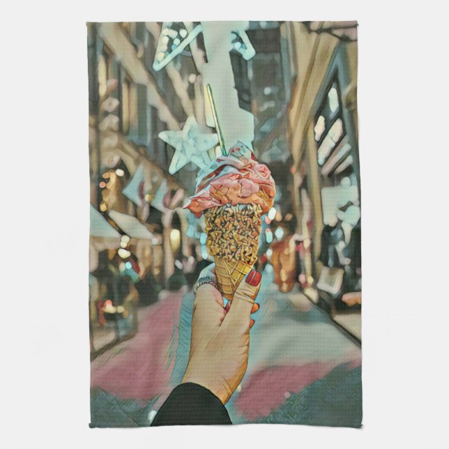 Ice cream sprinkles tea towel (Vertical)