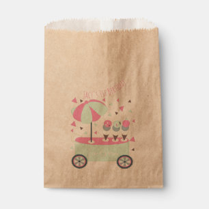 Ice Cream Stand Confetti Pink Birthday Party Favour Bags