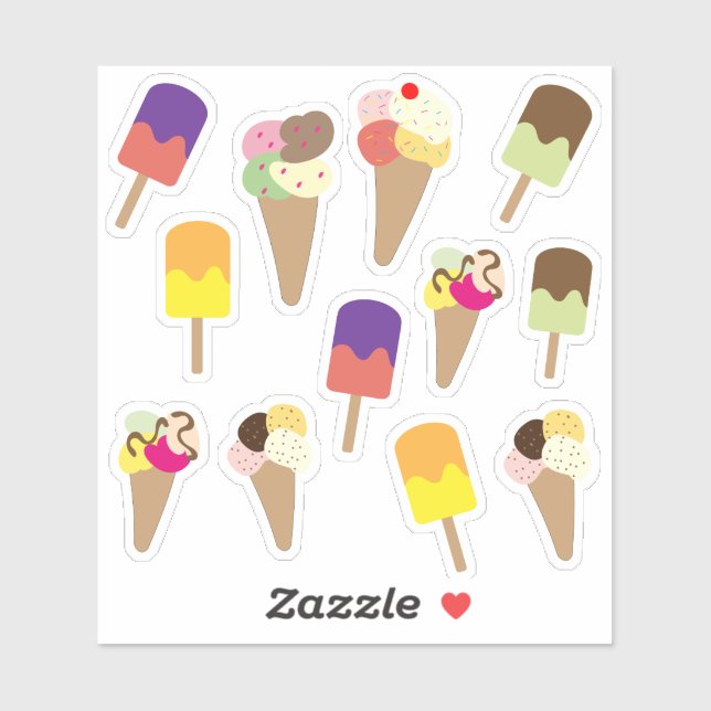 Ice Cream Sticker Set (Sheet)