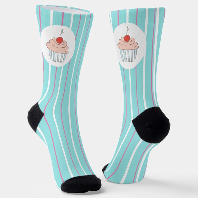 Ice Cream Stripes and Cupcake Treats Socks (Creator Uploaded)