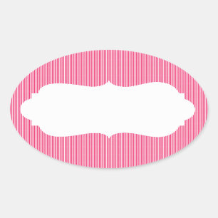 Ice Cream Stripes with Monogram Oval Sticker