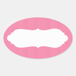Ice Cream Stripes with Monogram Oval Sticker