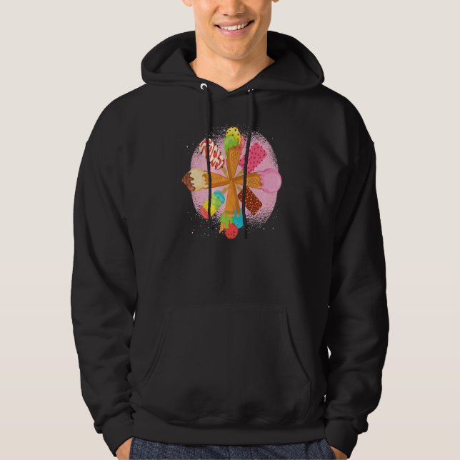 Ice Cream  Summer Food Dessert Ice Cream Premium Hoodie (Front)