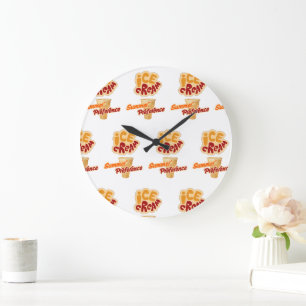 ice cream summer preference large clock