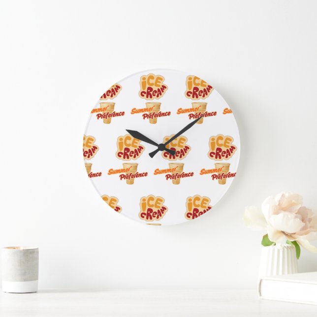 ice cream summer preference large clock (Home)