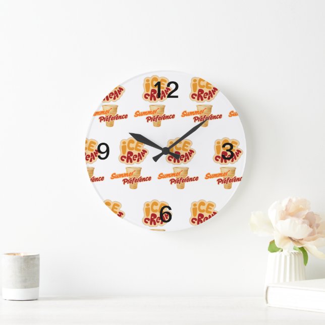 ice cream summer preference large clock (Home)