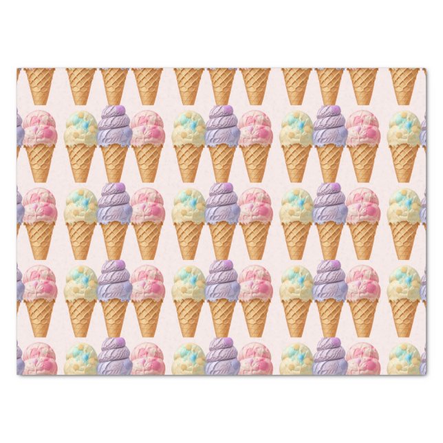 Ice Cream Summer Scooped Up Bridal Shower Favour Tissue Paper (Front)
