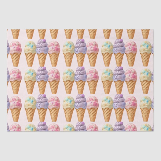 Ice Cream Summer Scooped Up Bridal Shower Favour Tissue Paper (Front)