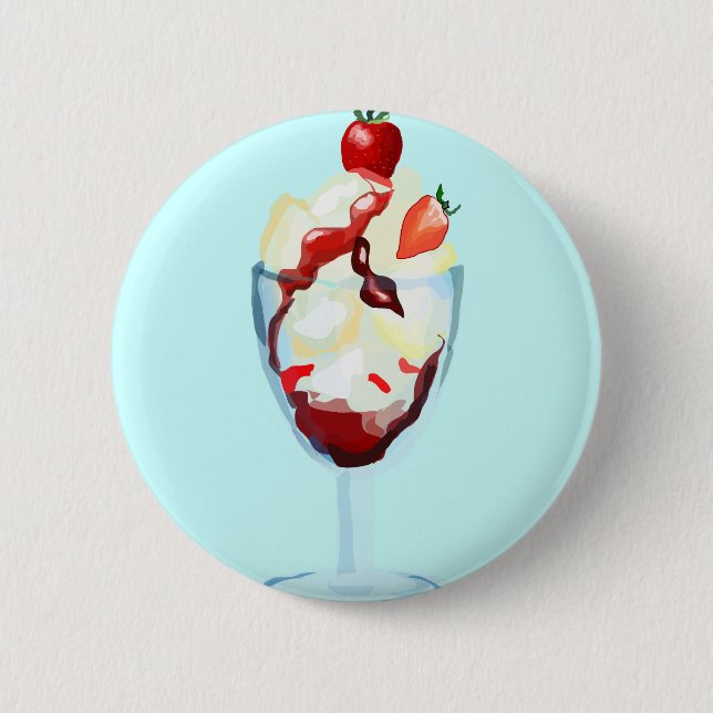 Ice Cream Sundae 6 Cm Round Badge (Front)