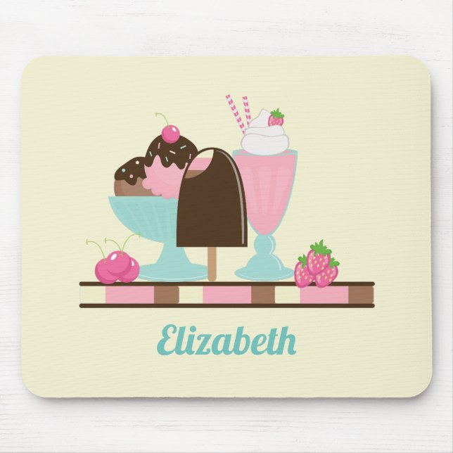 Ice Cream Sundae and Other DeliciousTreats Mouse Mat (Front)