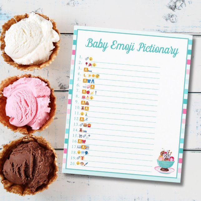  Ice Cream Sundae Baby Shower Emoji Pictionary  Flyer (Creator Uploaded)