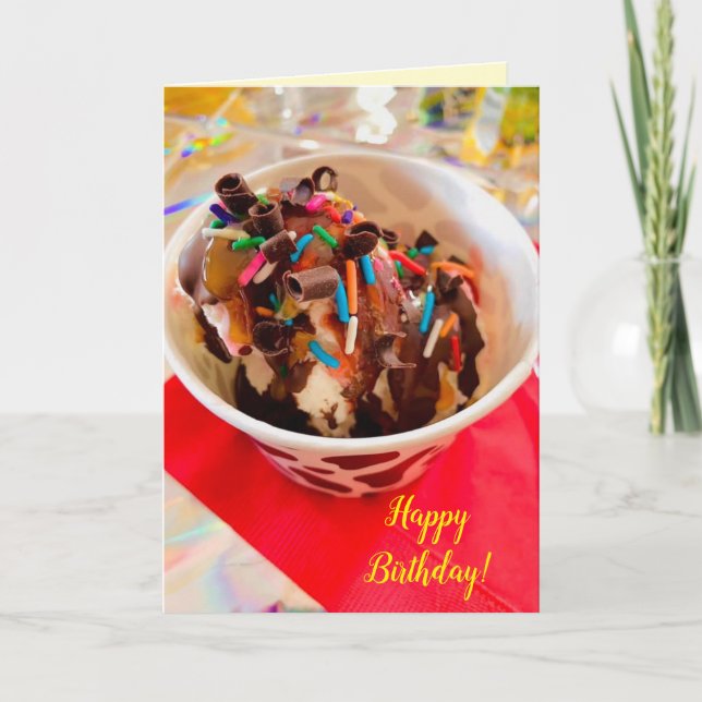 Ice Cream Sundae Birthday Card (Front)
